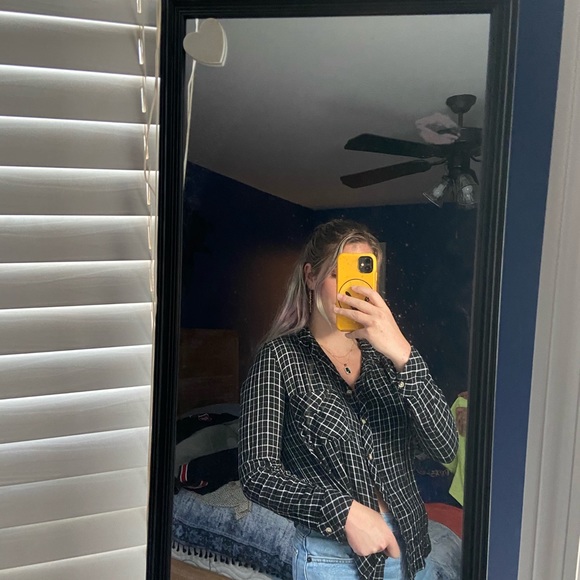 Black & White Striped Button Down - Picture 3 of 4